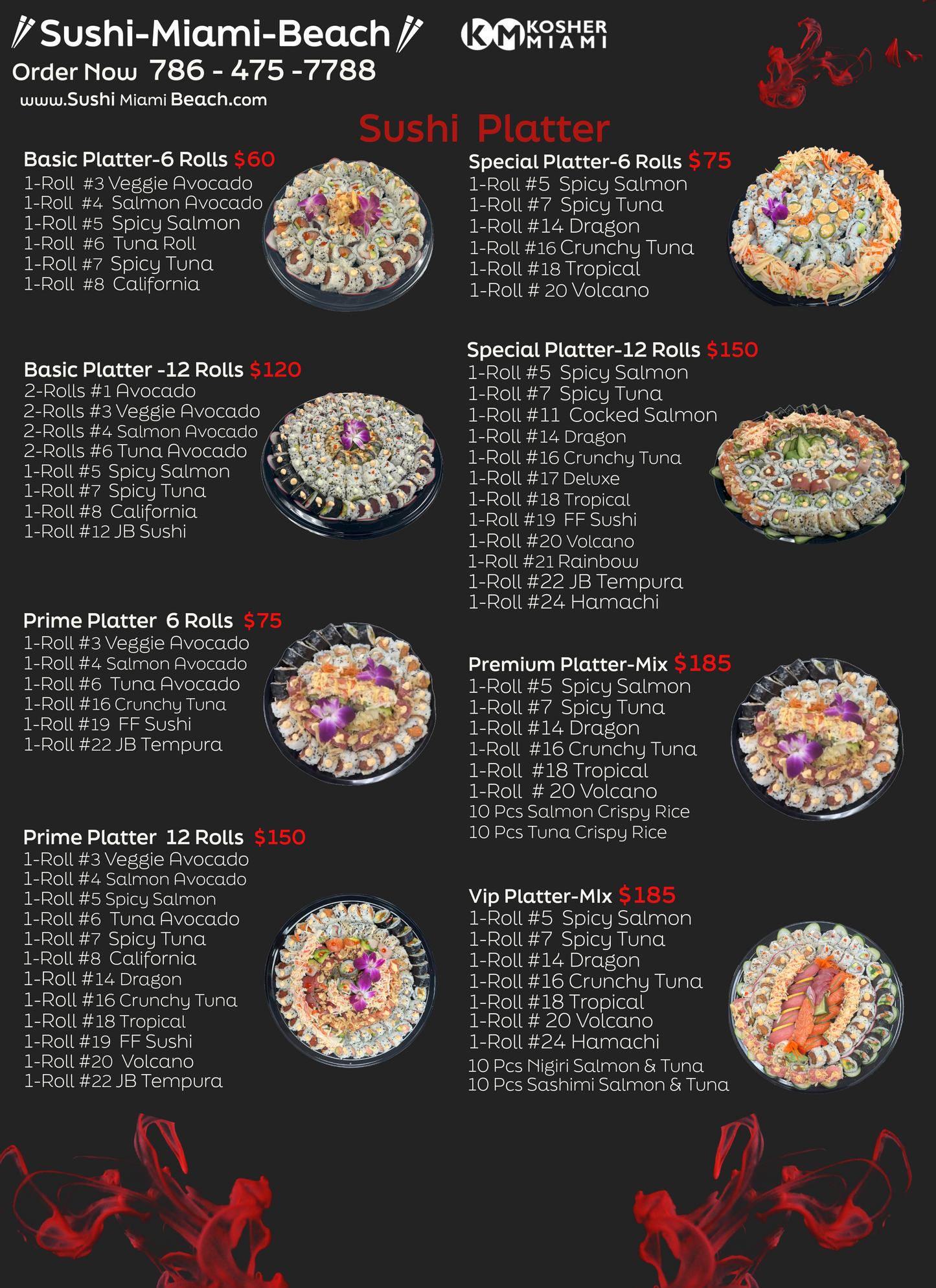 Sushi Special Platter-6 Rolls 48 pcs