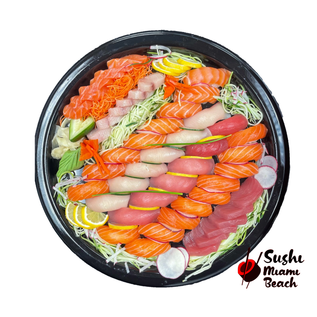 Salmon Tuna Nigiri Sashimi Platter by Sushimiamibeach.com