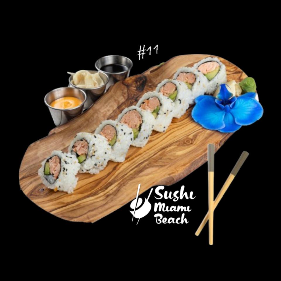 #11 Cooked Salmon Sushi Roll by Sushi Miami Beach