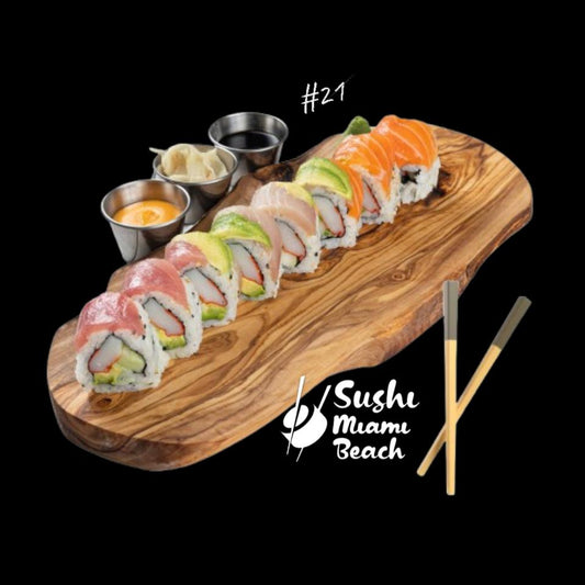 #21 Rainbow Sushi Rolls by Sushi Miami Beach